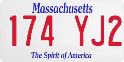 MA license plate 174YJ2