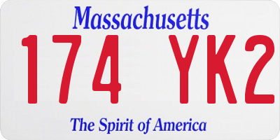 MA license plate 174YK2