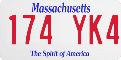 MA license plate 174YK4