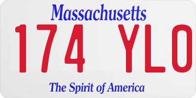 MA license plate 174YL0