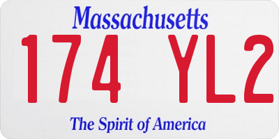 MA license plate 174YL2
