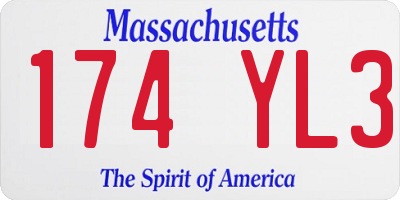 MA license plate 174YL3