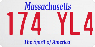 MA license plate 174YL4