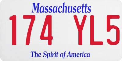 MA license plate 174YL5