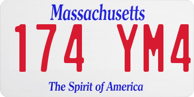 MA license plate 174YM4