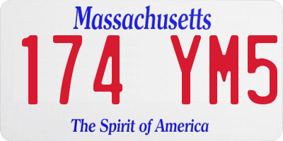 MA license plate 174YM5