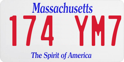 MA license plate 174YM7