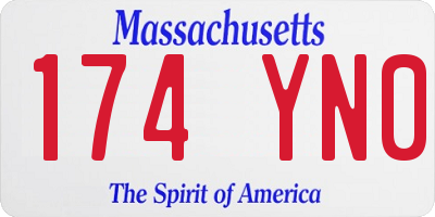 MA license plate 174YN0