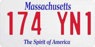 MA license plate 174YN1