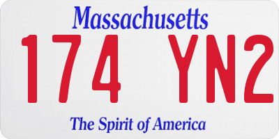 MA license plate 174YN2
