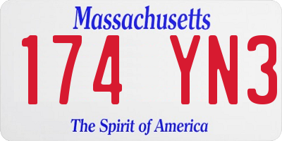 MA license plate 174YN3