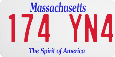 MA license plate 174YN4