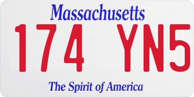 MA license plate 174YN5