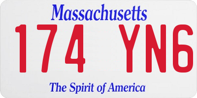 MA license plate 174YN6