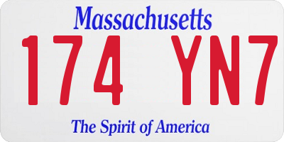 MA license plate 174YN7