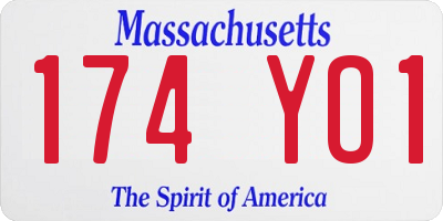 MA license plate 174YO1