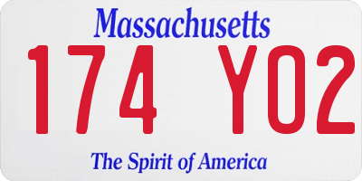 MA license plate 174YO2
