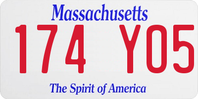 MA license plate 174YO5