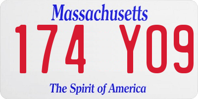 MA license plate 174YO9