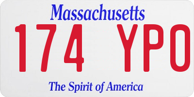 MA license plate 174YP0