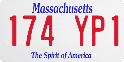 MA license plate 174YP1