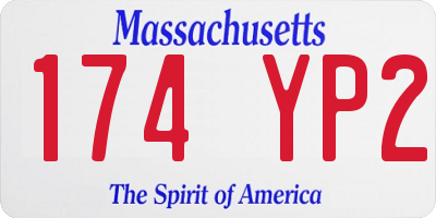 MA license plate 174YP2