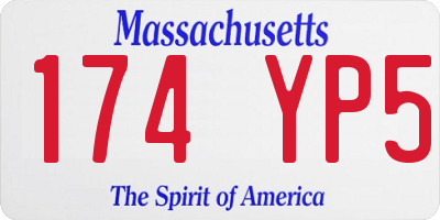 MA license plate 174YP5