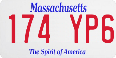 MA license plate 174YP6