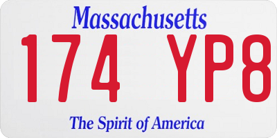 MA license plate 174YP8