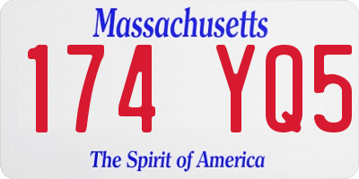 MA license plate 174YQ5