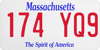 MA license plate 174YQ9