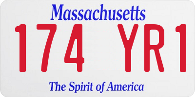 MA license plate 174YR1