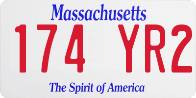 MA license plate 174YR2