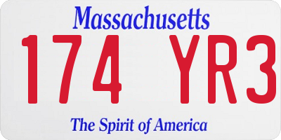 MA license plate 174YR3