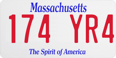 MA license plate 174YR4