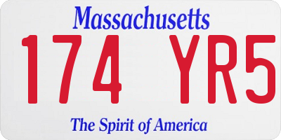 MA license plate 174YR5