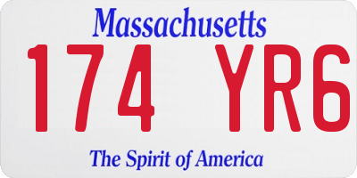 MA license plate 174YR6