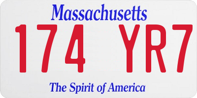MA license plate 174YR7