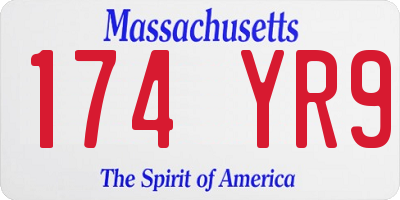 MA license plate 174YR9