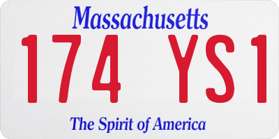 MA license plate 174YS1