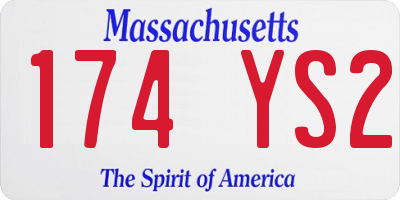MA license plate 174YS2