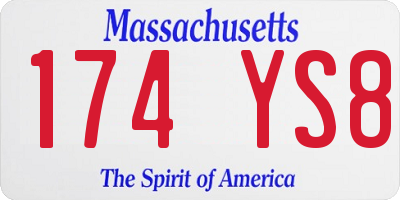 MA license plate 174YS8