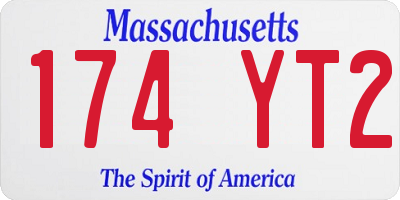 MA license plate 174YT2