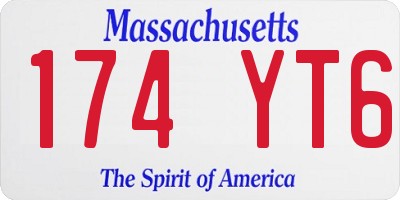 MA license plate 174YT6