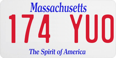 MA license plate 174YU0