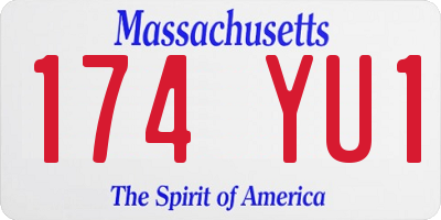 MA license plate 174YU1