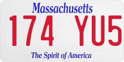 MA license plate 174YU5