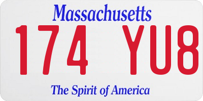MA license plate 174YU8