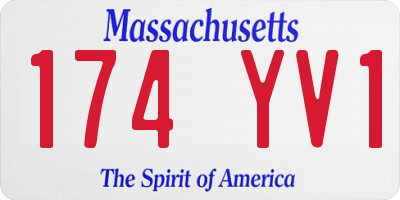 MA license plate 174YV1