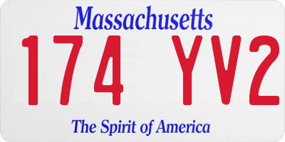 MA license plate 174YV2
